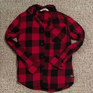 H&M Kids Red and Black Checkered Button Down Shirt